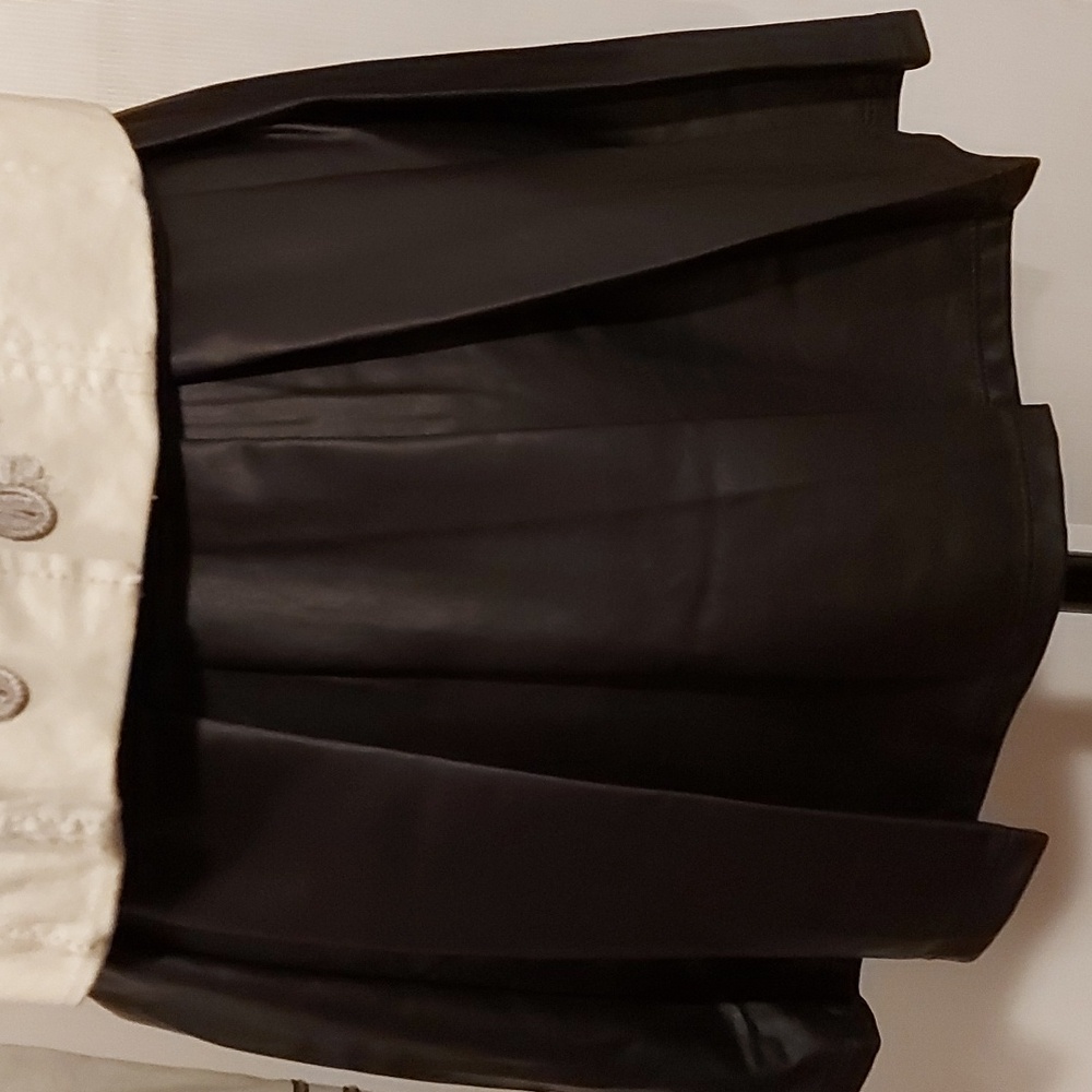 Pleather drop waisted, pleated skirt